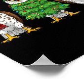 Retro Christmas Hawk Santa Reindeer  Poster (Hoek)