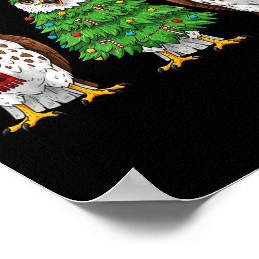 Retro Christmas Hawk Santa Reindeer Poster (Hoek)