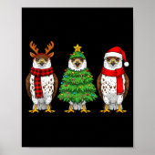 Retro Christmas Hawk Santa Reindeer Poster (Voorkant)