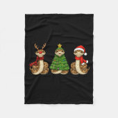Retro Christmas Hognose Snake Santa Reindeer  Fleece Deken (Voorkant)