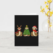 Retro Christmas Hognose Snake Santa Reindeer  Kaart (Gele Bloem)