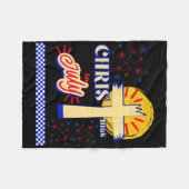 Retro Christmas In July Christian Jesus God Summer Fleece Deken (Voorkant (Horizontaal))