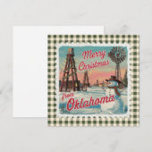 Retro Christmas In Oklahoma Holiday Card Feestdagenkaart (Voorkant / Achterkant)