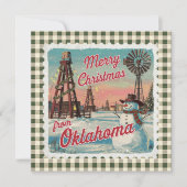 Retro Christmas In Oklahoma Holiday Card Feestdagenkaart (Voorkant)