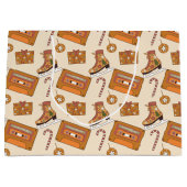 Retro Christmas Joy Groot Cadeauzakje (Voorkant)