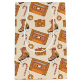 Retro Christmas Joy Medium Cadeauzakje (Voorkant)