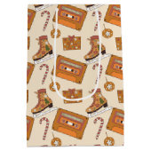 Retro Christmas Joy Medium Cadeauzakje (Achterkant)