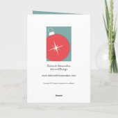 Retro Christmas Kaart - Starburst Ornament (Achterkant)