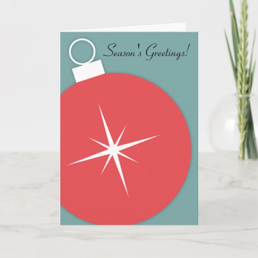 Retro Christmas Kaart - Starburst Ornament (Voorkant)