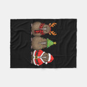 Retro Christmas Kiwi Bird Santa Reindeer Fleece Deken (Voorkant (Horizontaal))
