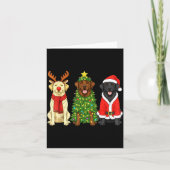 Retro Christmas Labrador Retriever Santa Reindeer  Kaart (Voorkant)