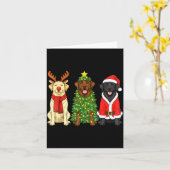 Retro Christmas Labrador Retriever Santa Reindeer  Kaart (Gele Bloem)