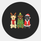 Retro Christmas Labrador Retriever Santa Reindeer  Ronde Sticker (Voorkant)
