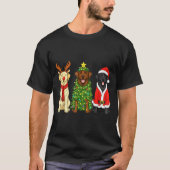 Retro Christmas Labrador Retriever Santa Reindeer  T-shirt (Voorkant)