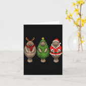 Retro Christmas Manatee Santa Reindeer Kaart (Gele Bloem)