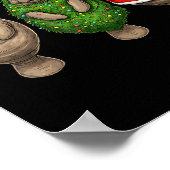 Retro Christmas Manatee Santa Reindeer Poster (Hoek)