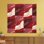 Retro Christmas Marble Elegance – Premium Wrapped Canvas Afdruk (Insitu (Woonkamer))
