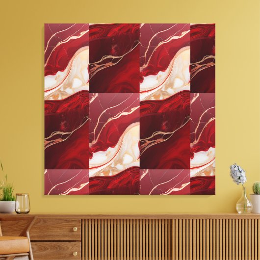 Retro Christmas Marble Elegance – Premium Wrapped Canvas Afdruk (Insitu (Woonkamer))