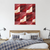 Retro Christmas Marble Elegance – Premium Wrapped Canvas Afdruk (Insitu (Slaapkamer))