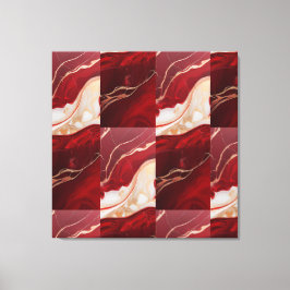 Retro Christmas Marble Elegance – Premium Wrapped  Canvas Afdruk