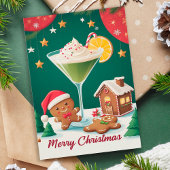 Retro Christmas Martini Gingerbread Feestdagenkaart