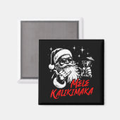 Retro Christmas Mele Kalikimaka Santa Shaka Hawaii Magneet (Voorkant / Achterkant)