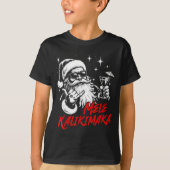 Retro Christmas Mele Kalikimaka Santa Shaka Hawaii T-shirt (Voorkant)