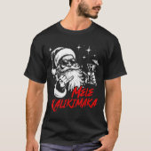 Retro Christmas Mele Kalikimaka Santa Shaka Hawaii T-shirt (Voorkant)