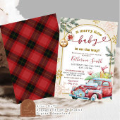 Retro Christmas Merry Little Baby shower Kaart
