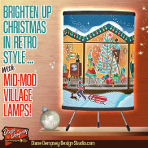 Retro Christmas Mid-Century Modern House Zig Roof