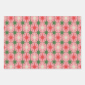 Retro Christmas Midcentury Atomic Starburst Stars Inpakpapier Vel (Voorkant 2)