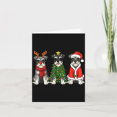 Retro Christmas Miniature Schnauzer Santa Reindeer Kaart (Voorkant)