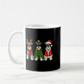 Retro Christmas Miniature Schnauzer Santa Reindeer Koffiemok (Links)