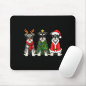 Retro Christmas Miniature Schnauzer Santa Reindeer Muismat (Met muis)