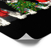 Retro Christmas Miniature Schnauzer Santa Reindeer Poster (Hoek)