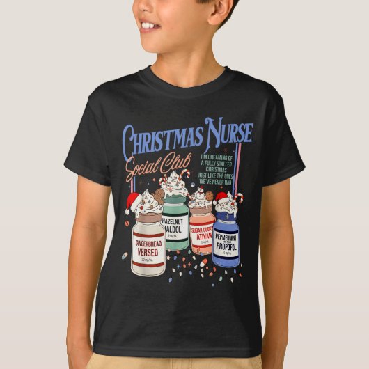 Retro Christmas Nurse Social Icu Nurse Profol Xmas T-shirt (Voorkant)