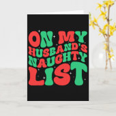 Retro Christmas On My Husbynds Naughty List  Kaart (Gele Bloem)