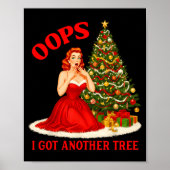 Retro Christmas Oops I Got Another Tree Funny Sayi Poster (Voorkant)