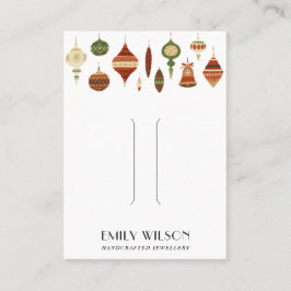 RETRO CHRISTMAS ORNAMENT HAIR CLIP DISPLAY CARD VISITEKAARTJE