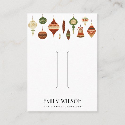 RETRO CHRISTMAS ORNAMENT HAIR CLIP DISPLAY CARD VISITEKAARTJE (Voorkant)