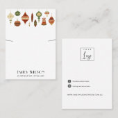 RETRO CHRISTMAS ORNAMENT KETTING BRACELET DISPLAY VISITEKAARTJE (Voorkant / Achterkant)