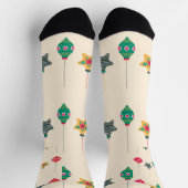 Retro Christmas Ornament Pattern Holiday Socks Sokken (Top)