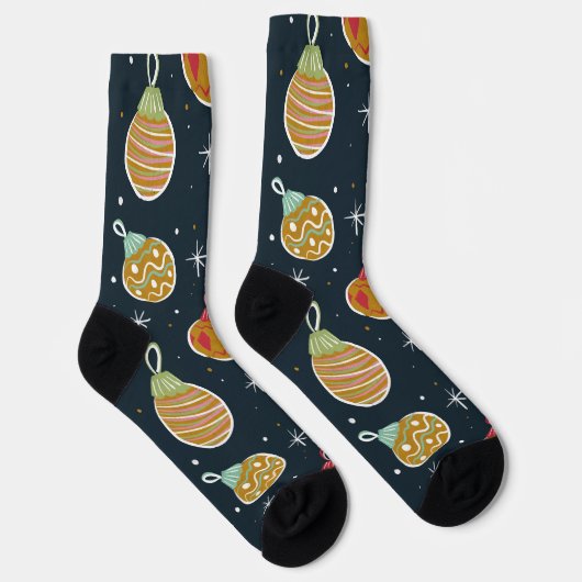 Retro Christmas Ornament Pattern Socks Sokken (Rechts)