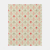 Retro Christmas Ornament Pink, Red, Green  Fleece Deken (Voorkant)