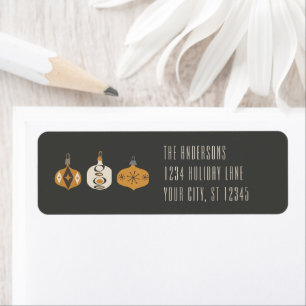 Retro Christmas Ornament Retouradres Etiket