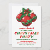 Retro Christmas Ornaments Editable Holiday Party Kaart (Voorkant)