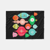 Retro Christmas Ornaments Mid Century Modern  Fleece Deken (Voorkant (Horizontaal))