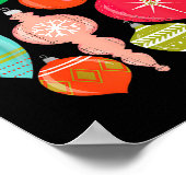 Retro Christmas Ornaments Mid Century Modern  Poster (Hoek)