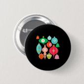 Retro Christmas Ornaments Mid Century Modern Ronde Button 5,7 Cm (Voorkant /achterkant)