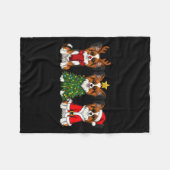 Retro Christmas Pallon Dog Lover Santa Reindeer Fleece Deken (Voorkant (Horizontaal))